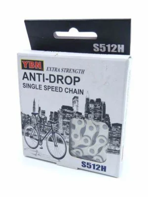 CADENA YBN SINGLE SPEED ANTI-DROP PLATA MADE IN TAIWAN