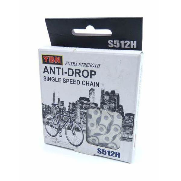 CADENA YBN SINGLE SPEED ANTI-DROP PLATA MADE IN TAIWAN